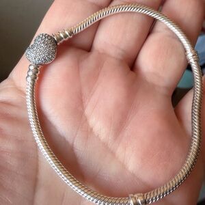Pandora Silver Heart Clasp Bracelet